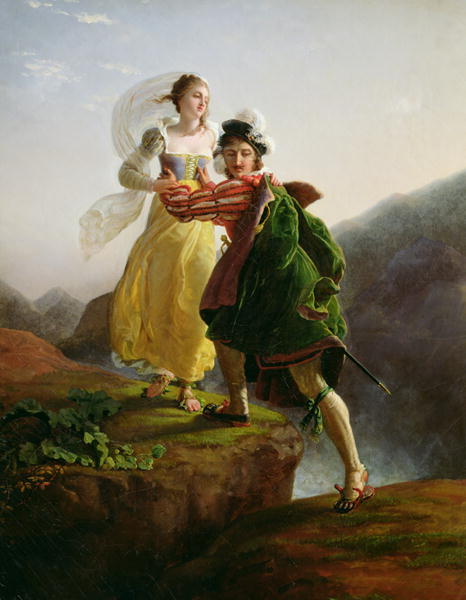 Louis Ducis - Bianca Cappello Fleeing With Her Lover Francesco de Medici